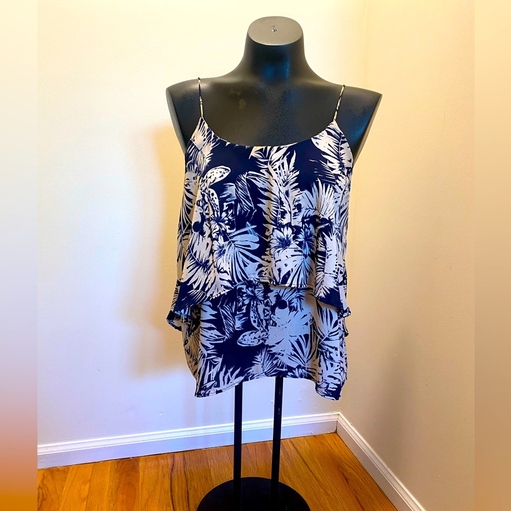 Tropical ruffled shirt